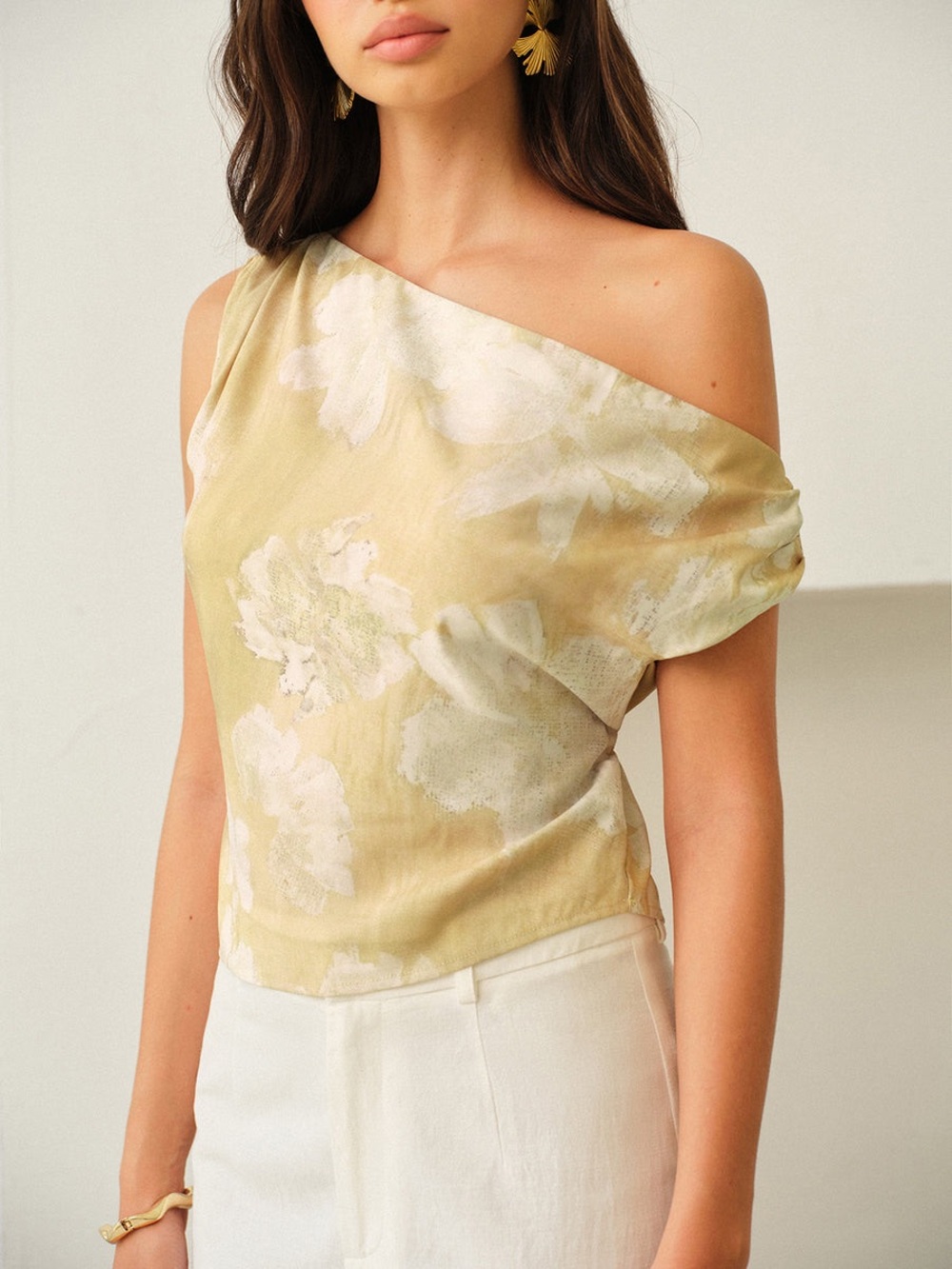 Commense One-Shoulder Floral-Patterned Top NWT - Picture 5 of 6